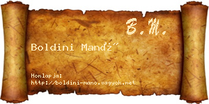 Boldini Manó névjegykártya
